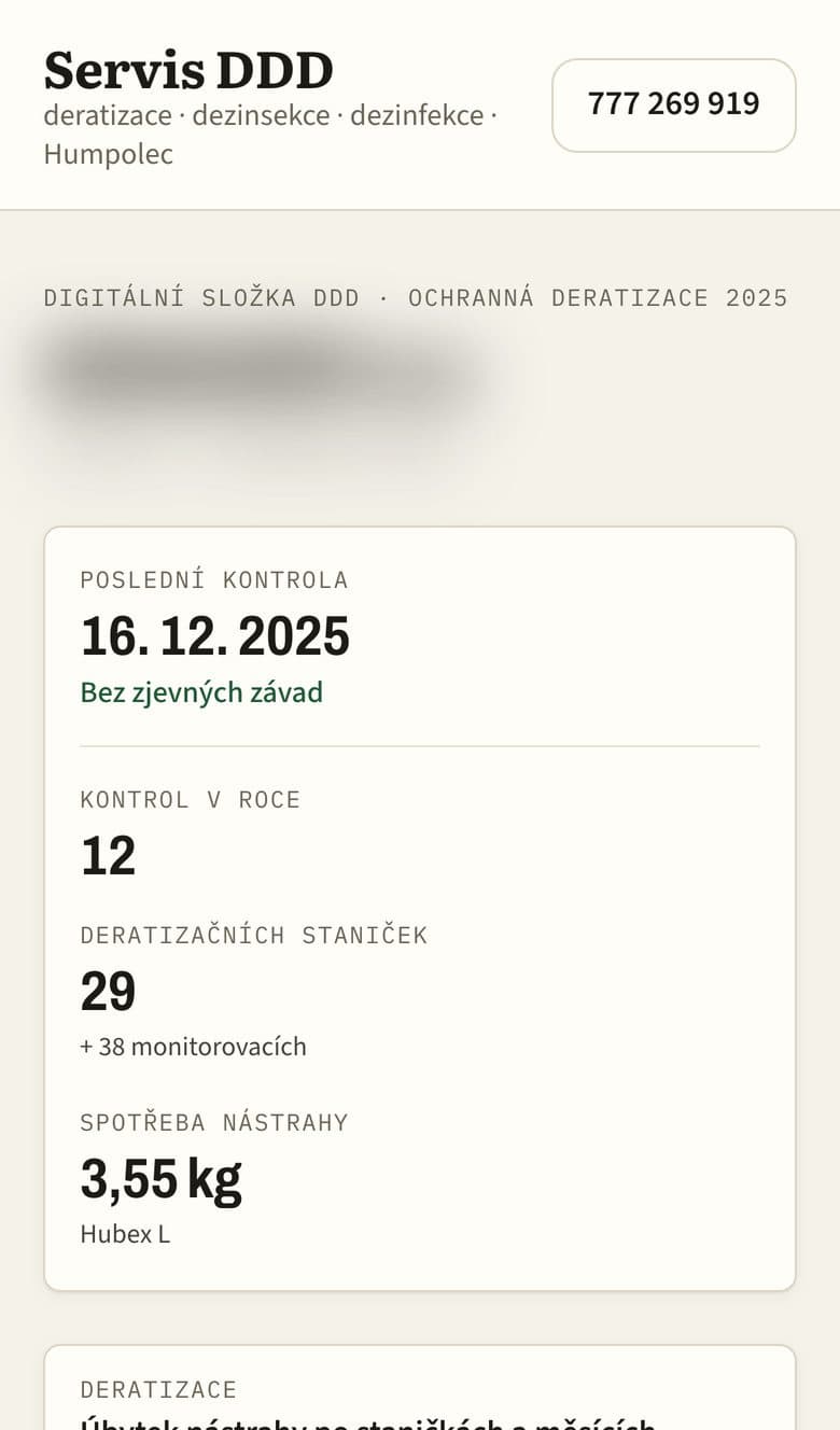 Digitální složka v telefonu: poslední kontrola a přehled staniček